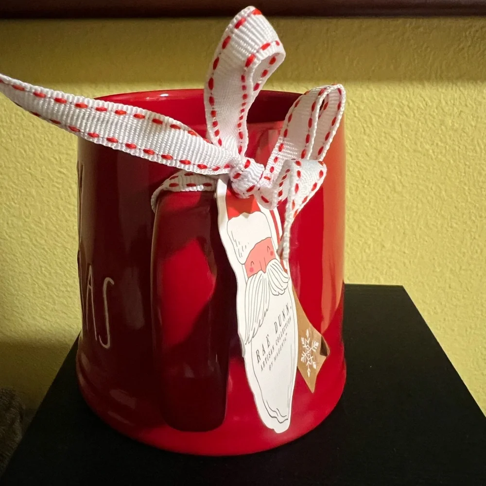 New Rae Dunn red ceramic Christmas mug MERRY CHRISTMAS. - Picture 3 of 5